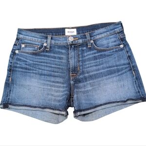 Hudson Asha Midrise Cuffed Jean Shorts Denim Medium Wash Size 27‎